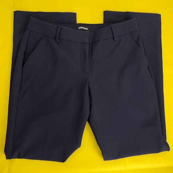 Express Editor Original Low Rise Bootcut Pant, Supersoft Twill, Navy, Size 4S - Picture 1 of 7